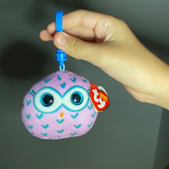 Ty Other - BRAND NEW TY SQUISH A BOOS WINKS THE OWL CLIP 3”! NWT. SMOKE FREE HOME!